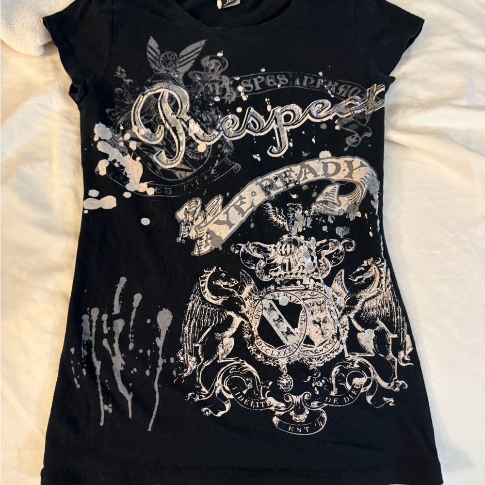 Black Graphic Rock Shirt